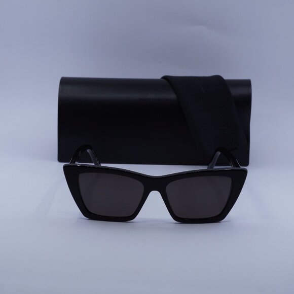 Saint Laurent SL276 MICA 001 Cat Eye Sunglasses - Black/Grey - Picture 3 of 15